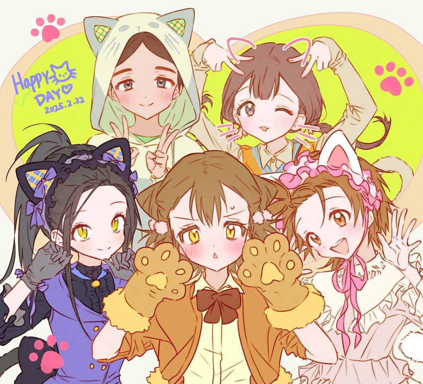 yuitsuka inori, kamisaki hikaru, miketa ryouka, yamato ema, and kamoto suzu (medalist) drawn by haoriday