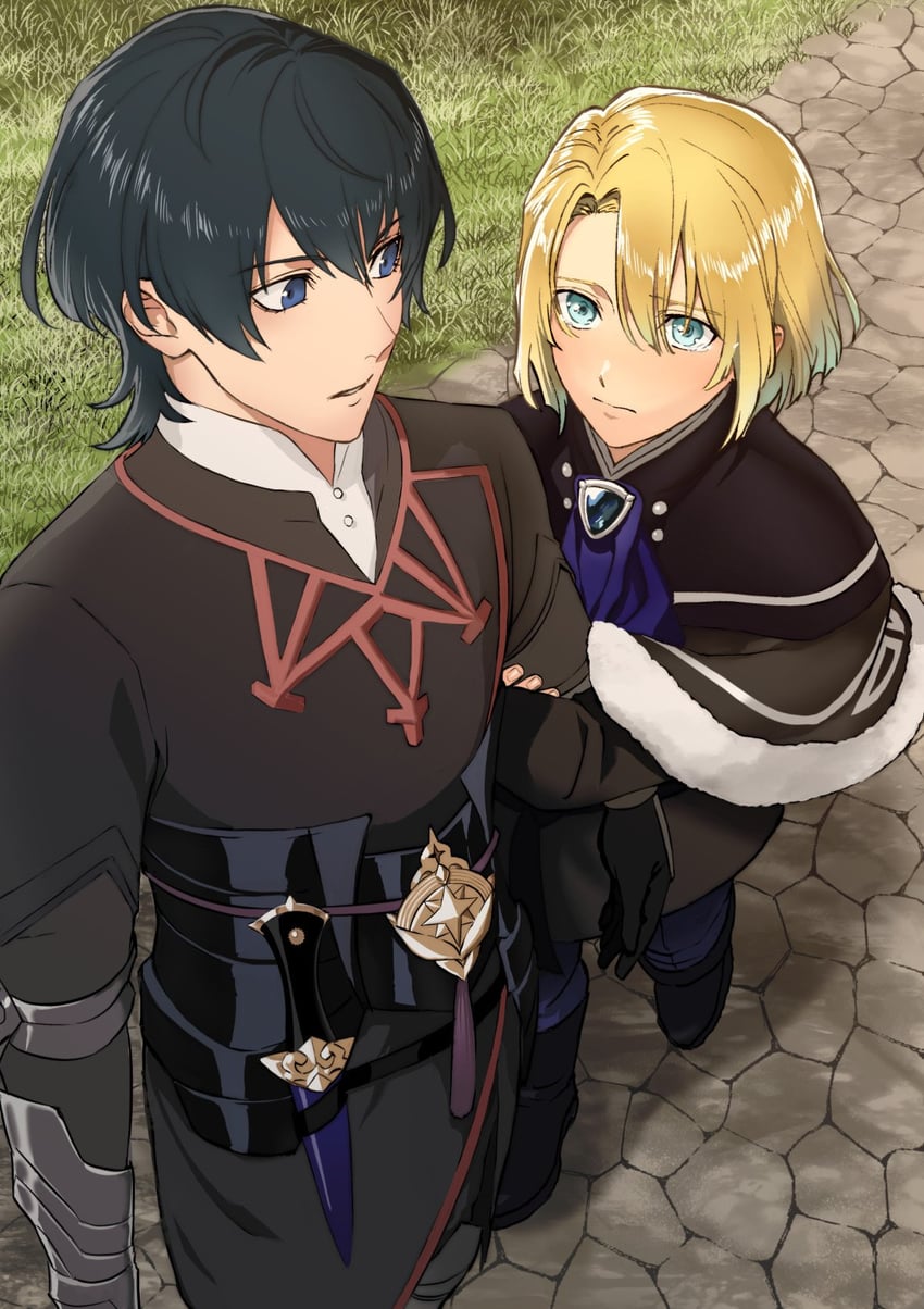 dimitri alexandre blaiddyd and male byleth (fire emblem and 1 more) drawn by yoshida_bd