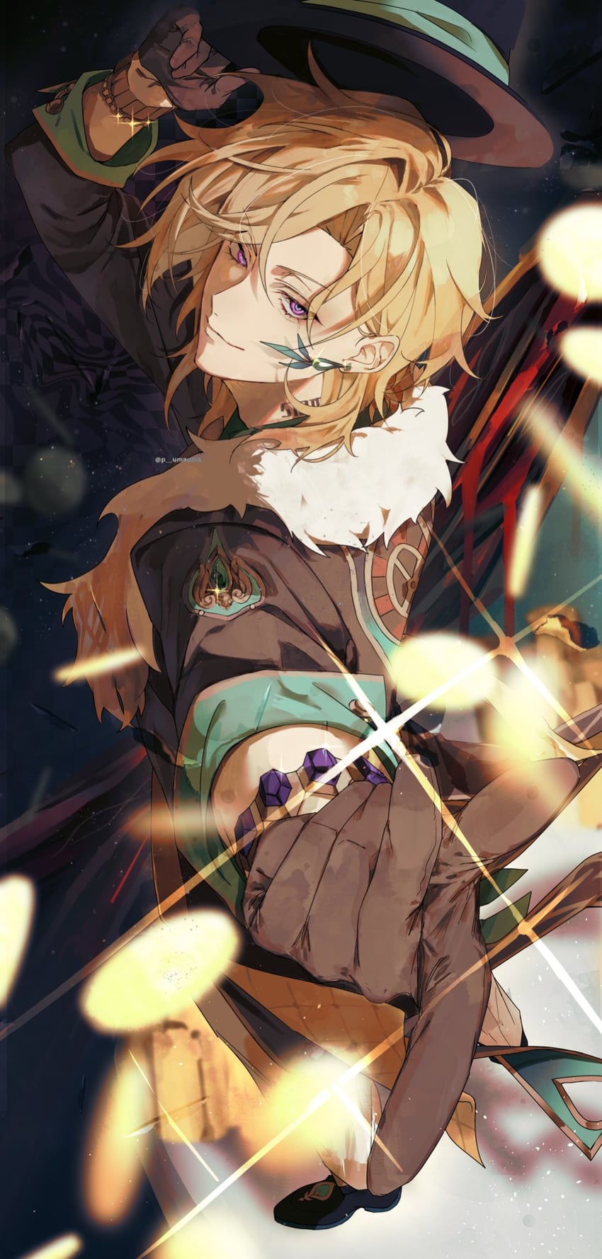 aventurine (honkai and 1 more) drawn by p_umauma