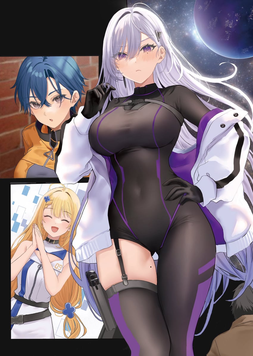 fialka tiursad, skoona noswile, wvs-09 rossweisse, and john uzos (kimoota mob youhei wa minohodo o ben (waki ma) eru) drawn by hamu_(plot_sy)