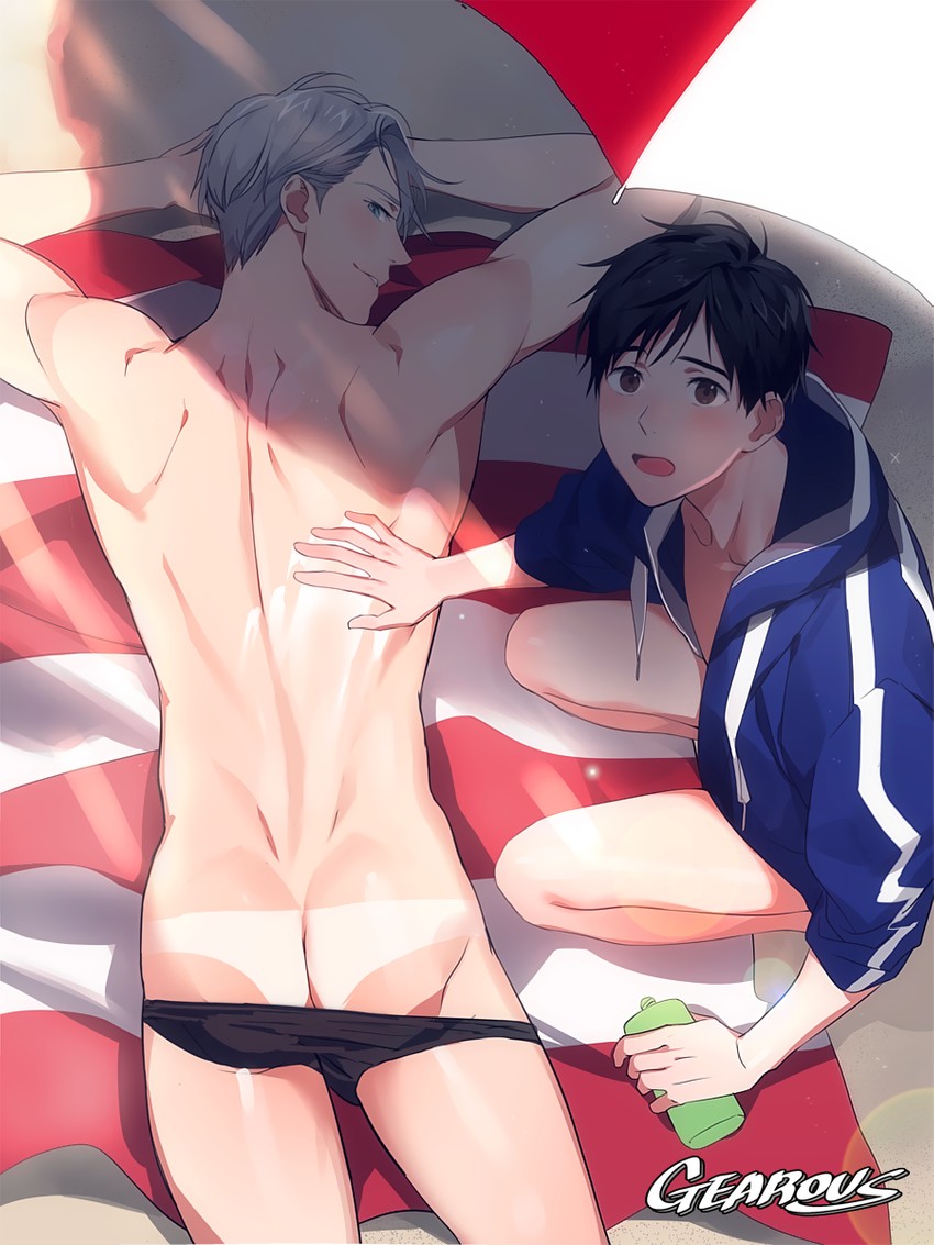 katsuki yuuri and viktor nikiforov (yuri!!! on ice) drawn by gearous