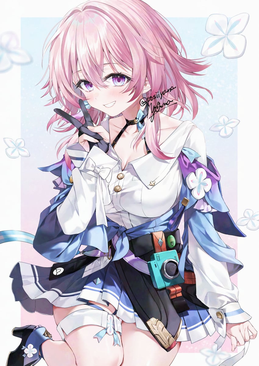 march 7th (honkai and 1 more) drawn by yana_mori