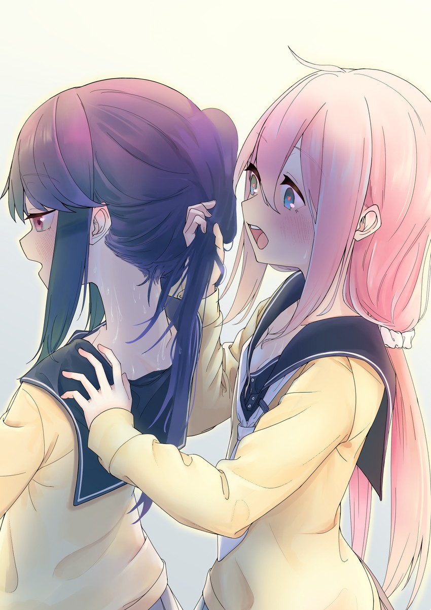 shima rin and kagamihara nadeshiko (yurucamp) drawn by kinako_mochi