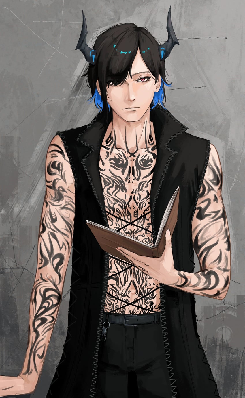 v and malphis ravencroft ii (hololive and 3 more) drawn by mairu_(user_2757)