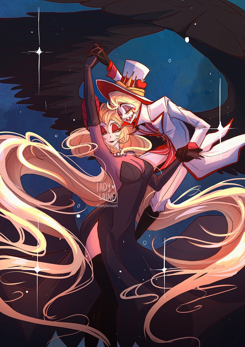 lucifer morningstar and lilith (hazbin hotel) drawn by adylaineart