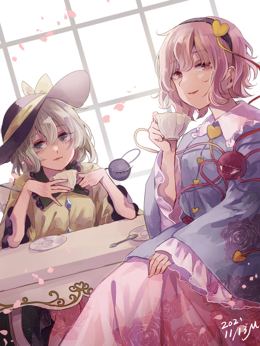 komeiji koishi and komeiji satori (touhou) drawn by m_(neteitai10)