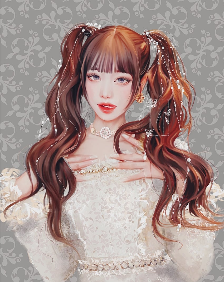 wonyoung (real life and 1 more) drawn by shanlieart