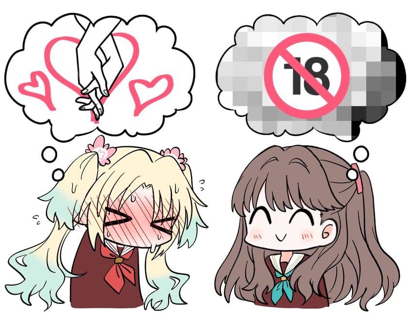 fujishima megumi and osawa rurino (love live! and 1 more) drawn by watage_modoki