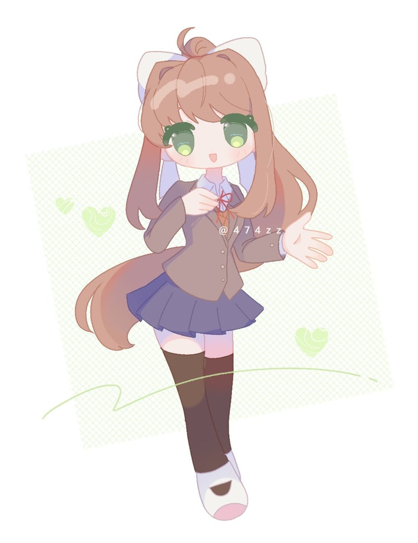 monika (doki doki literature club) drawn by anzen_robo_(474zz)