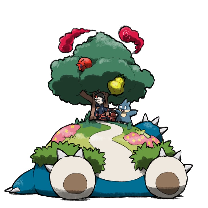 snorlax, munchlax, mai, and gigantamax snorlax (pokemon and 1 more) drawn by blacknirrow
