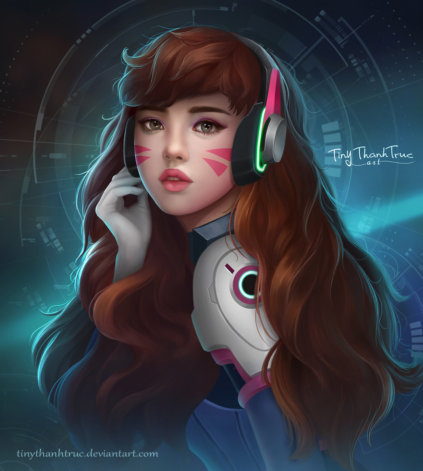 d.va (overwatch and 1 more) drawn by tiny_thanh_truc