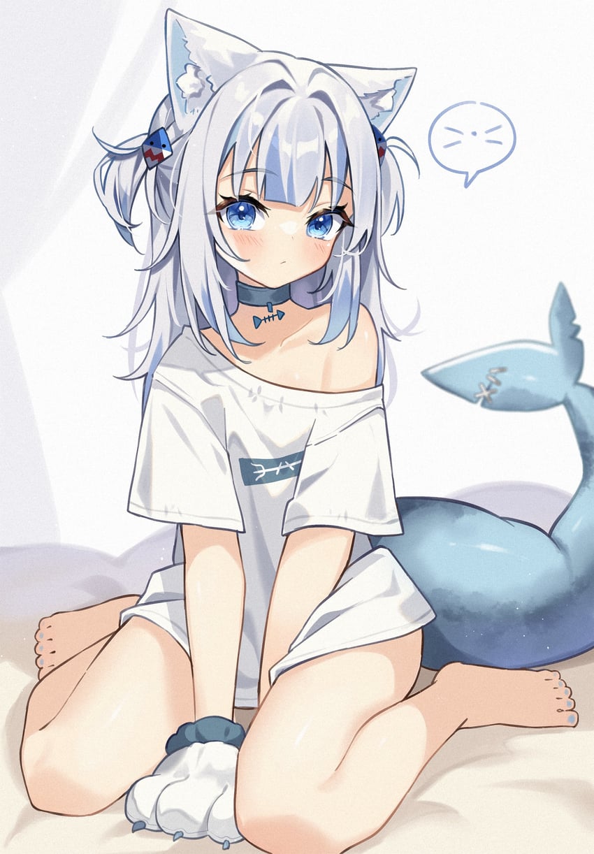 gawr gura (hololive and 1 more) drawn by kuri_(animejpholic)