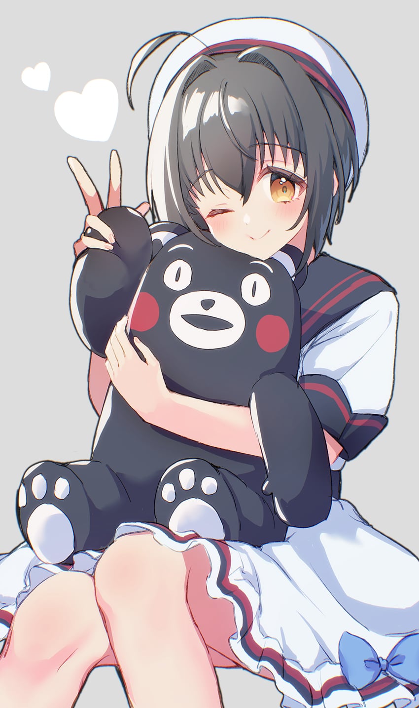 kohinata miho and kumamon (idolmaster and 1 more) drawn by kannadukiiru