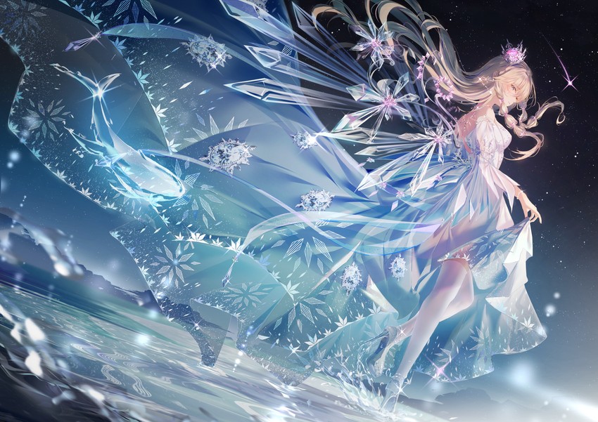 krista, diamond teardrop, and truth of sea (nikki and 1 more) drawn by junpaku_karen