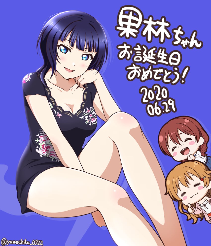 emma verde, asaka karin, and konoe kanata (love live! and 1 more) drawn by yumechiku