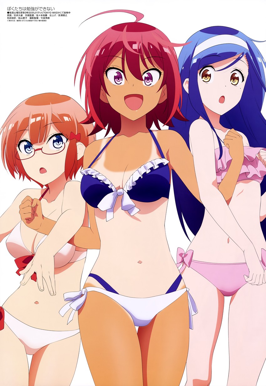 ogata rizu, furuhashi fumino, and takemoto uruka (megami magazine and 1 more) drawn by ishii_hisao