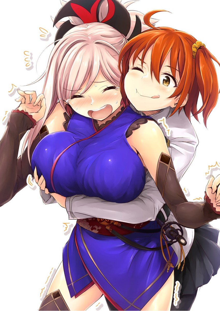 fujimaru ritsuka and miyamoto musashi (fate and 1 more) drawn by akita_hika
