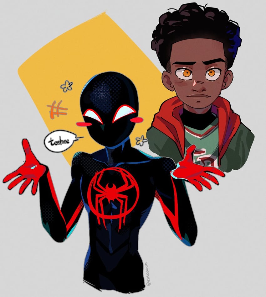 miles morales and spider-man (marvel) drawn by ensomnio