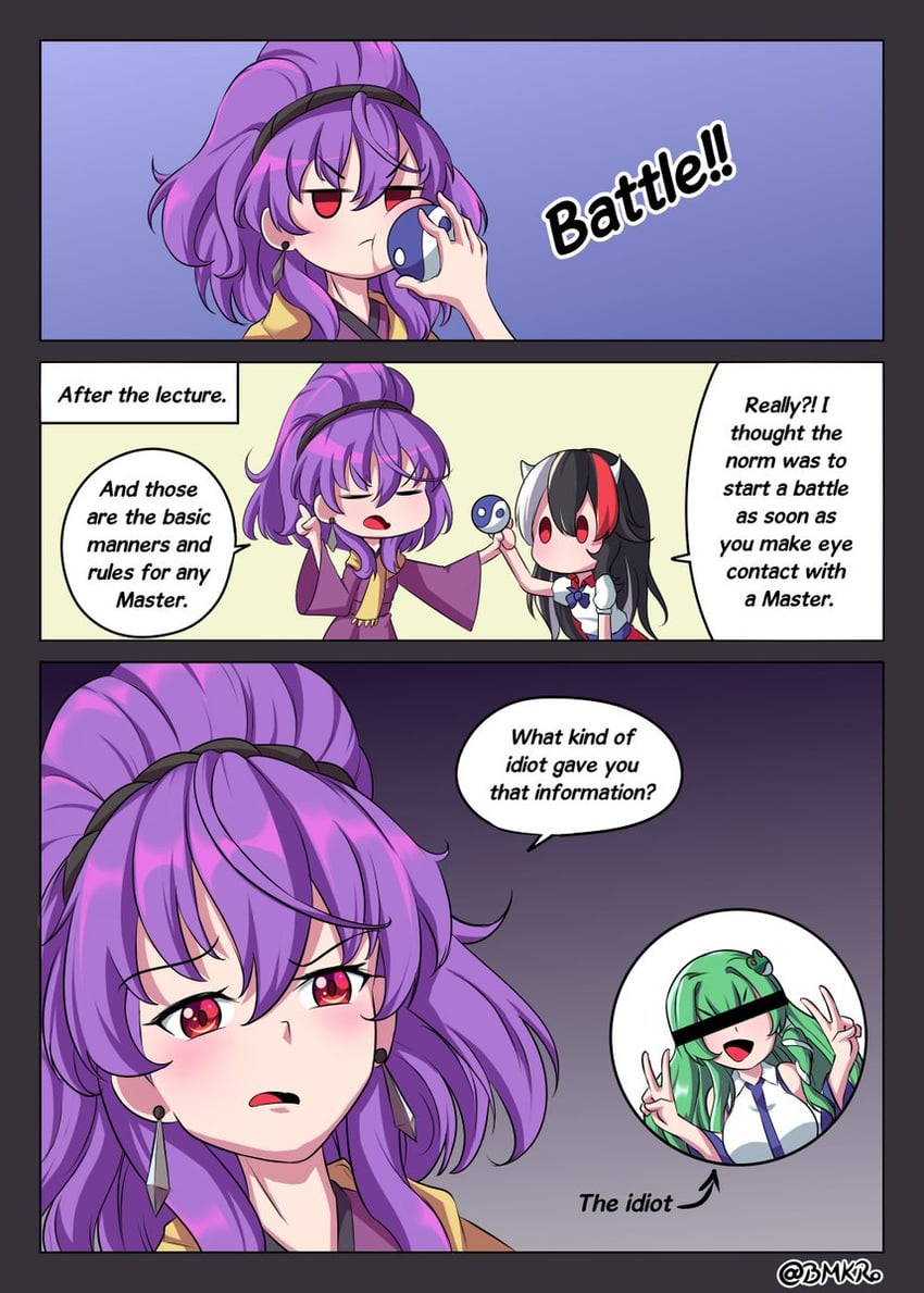 kochiya sanae, yasaka kanako, and kijin seija (touhou and 1 more) drawn by bmkro
