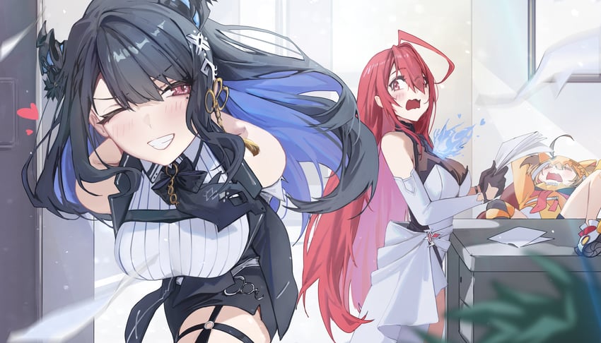 nerissa ravencroft, gigi murin, and elizabeth rose bloodflame (hololive and 1 more) drawn by yoellim5