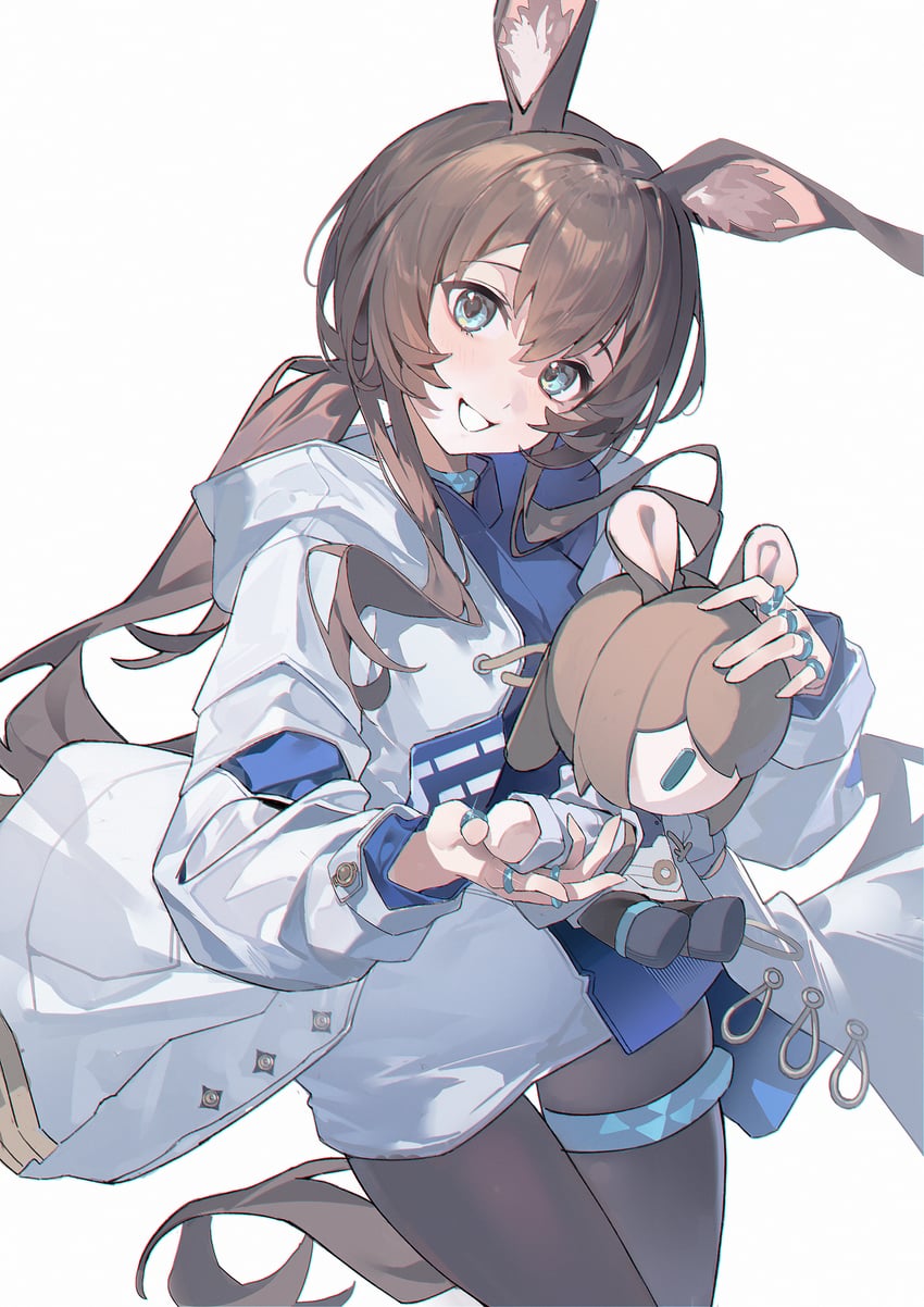 amiya (arknights and 1 more) drawn by lushi_jin_up