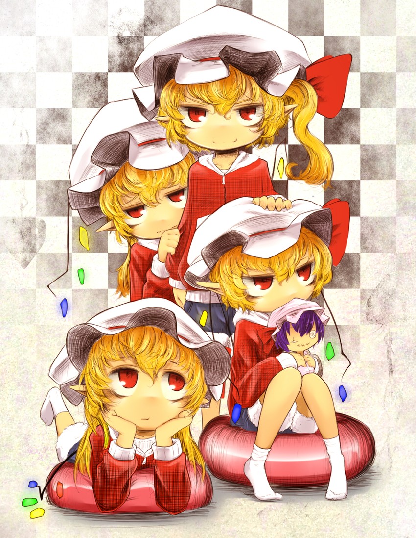 remilia scarlet and flandre scarlet (touhou) drawn by mantarou_(shiawase_no_aoi_tori)