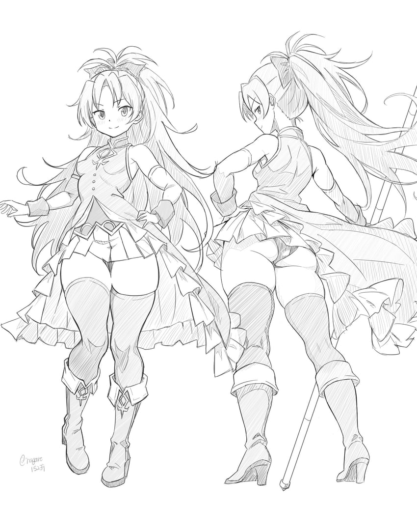 sakura kyoko (mahou shoujo madoka magica) drawn by nagare_(flow)