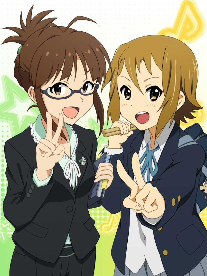 tainaka ritsu and akizuki ritsuko (idolmaster and 1 more) drawn by ares-athene-megane