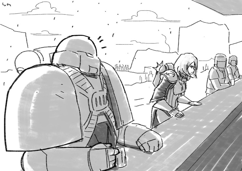 adeptus astartes, adepta sororitas, and astra militarum (warhammer 40k) drawn by lutherniel