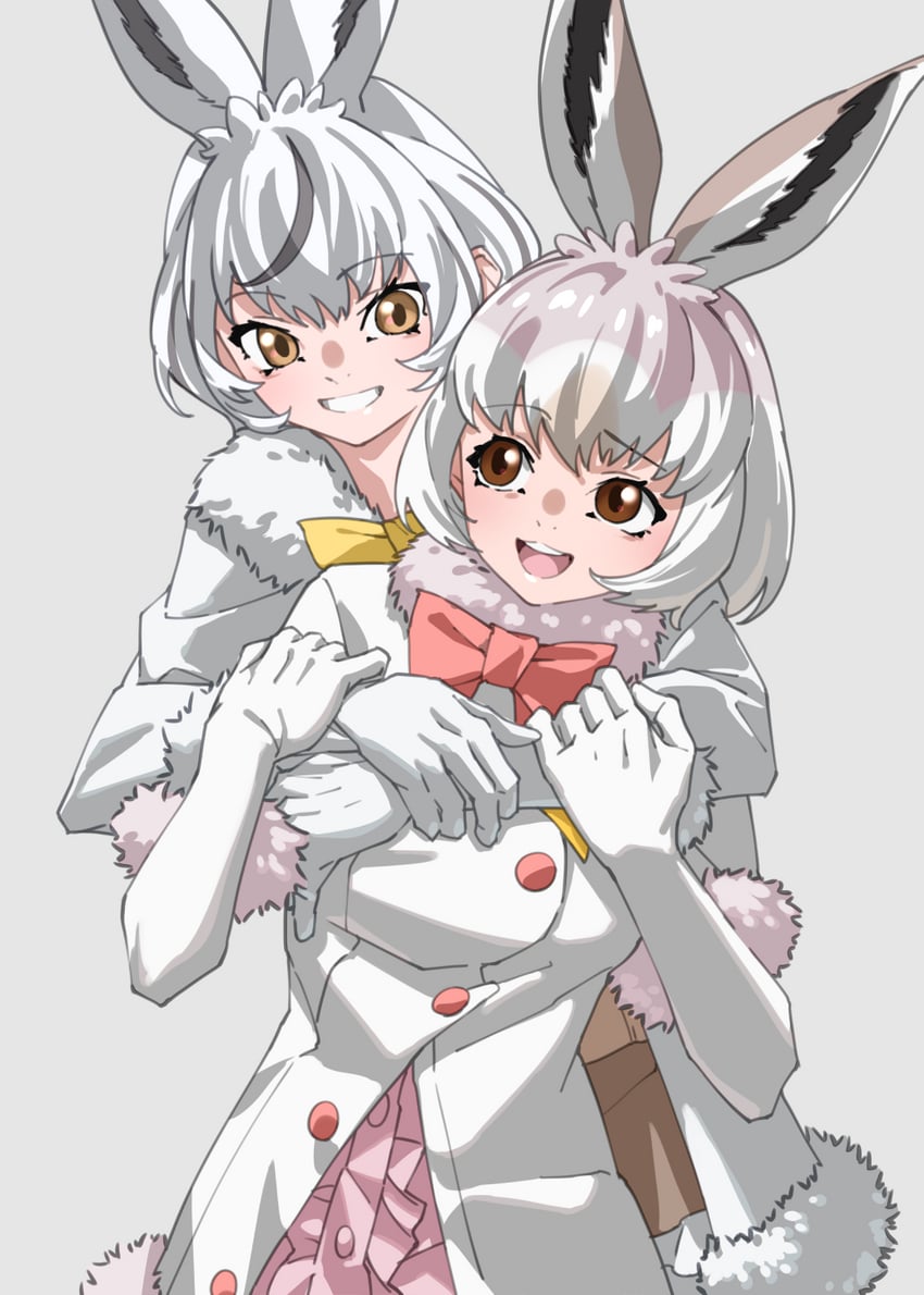 mountain hare and ezo mountain hare (kemono friends) drawn by tanabe_(fueisei)