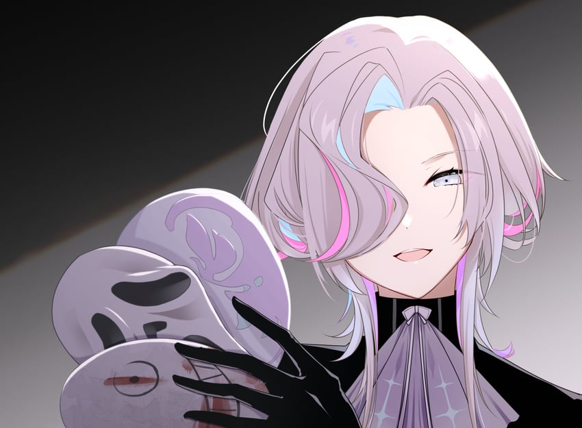 utsugi uyu, ghostface, and the legion (holostars and 2 more) drawn by nyokkiiiiin