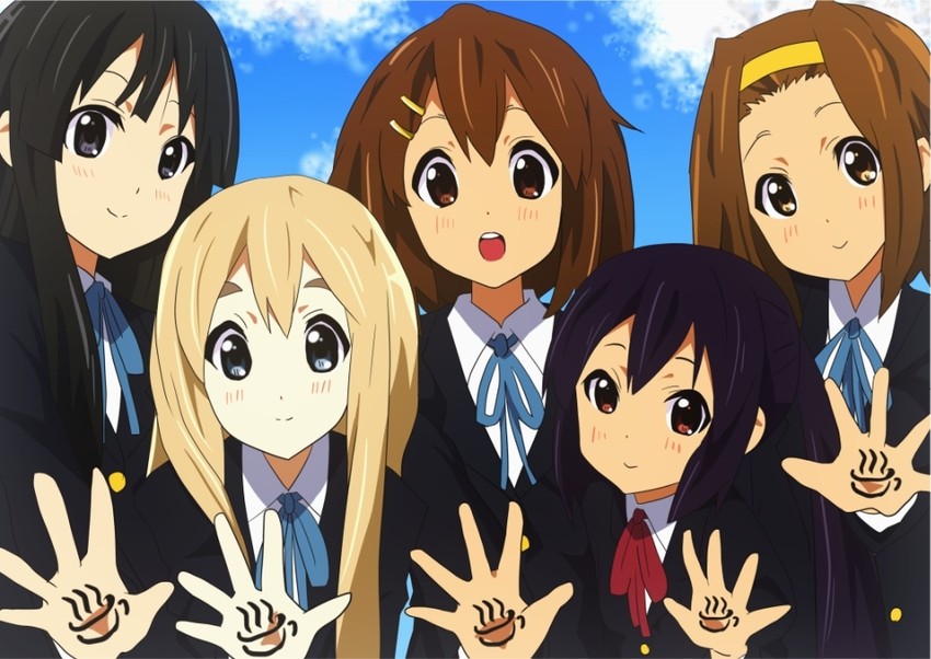 akiyama mio, nakano azusa, hirasawa yui, tainaka ritsu, and kotobuki tsumugi (k-on!) drawn by amano_kouki