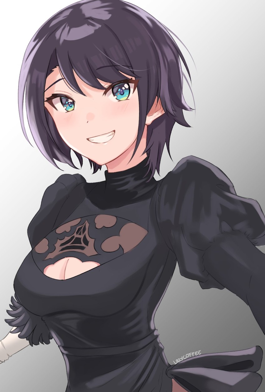 2b and oozora subaru (hololive and 2 more) drawn by lazycoffee_(wyen_iscordo)