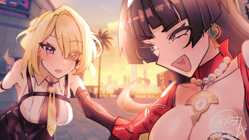 evelyn chevalier and astra yao (zenless zone zero) drawn by jouha