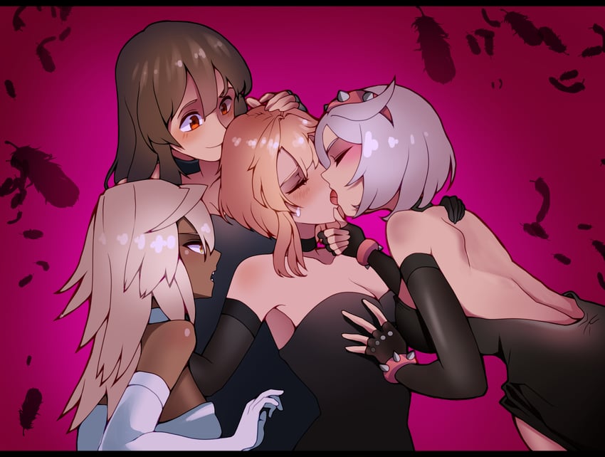bridget, ramlethal valentine, elphelt valentine, and may (guilty gear and 1 more) drawn by n0_image