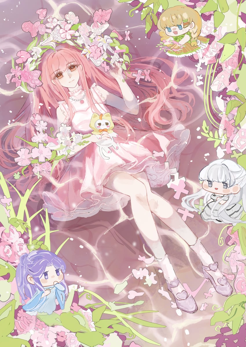 nikki, momo, bobo, kimi, and lunar (nikki and 1 more) drawn by qingxu