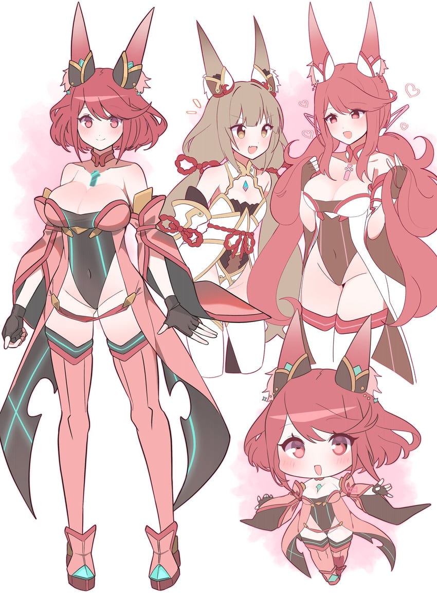 pyra and nia (xenoblade chronicles and 1 more) drawn by kotohatoko510