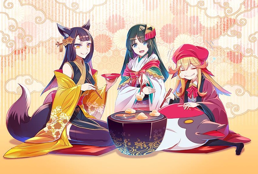 fukuoka, yamagata, and odawara (oshiro project:re) drawn by zounose