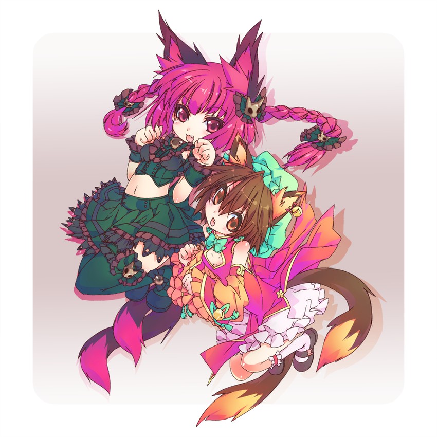 kaenbyou rin and chen (touhou) drawn by transpot_nonoko