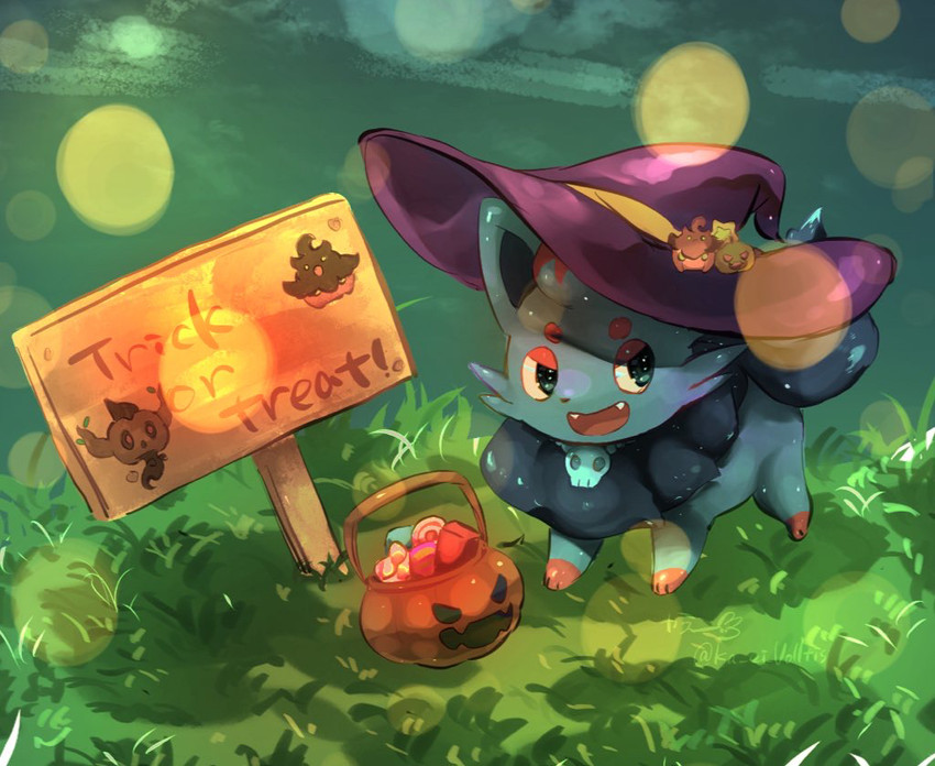 zorua, pumpkaboo, and phantump (pokemon) drawn by ka_ei_volltis