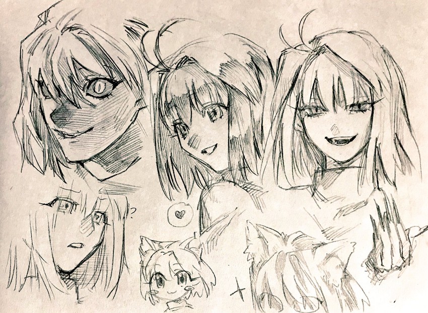 arcueid brunestud, neco-arc, and red arcueid (tsukihime and 1 more) drawn by y_das_a_r
