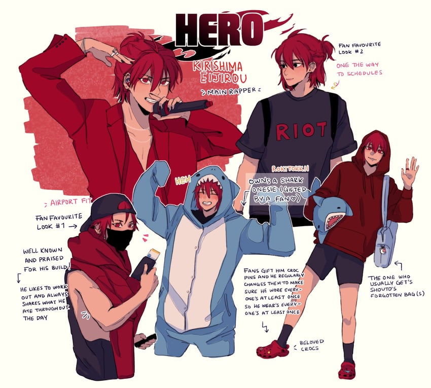 kirishima eijiro (boku no hero academia) drawn by tomii_(gegofish)