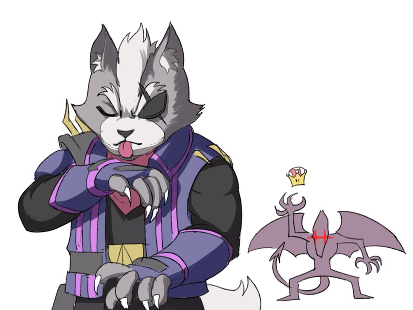 ridley and wolf o'donnell (mario and 4 more) drawn by tina_fate