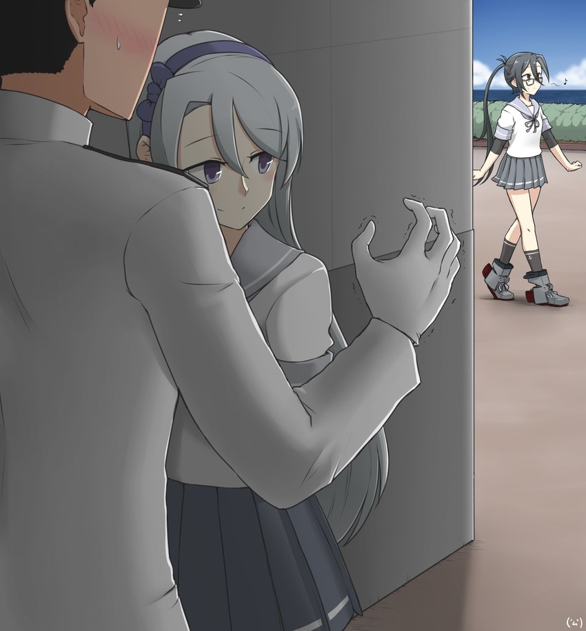 admiral, sagiri, and amagiri (kantai collection) drawn by hamu_koutarou