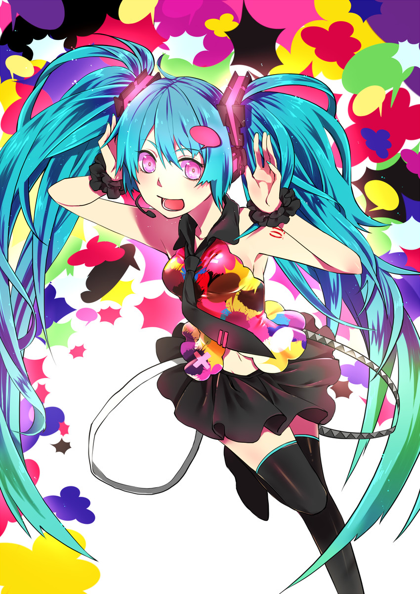 hatsune miku (vocaloid and 1 more) drawn by nori_(tiffanytsaiyyy)