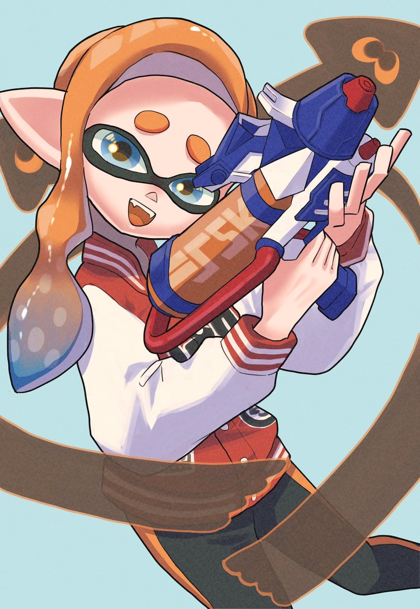 inkling player character and inkling girl (splatoon and 1 more) drawn by nastar_r0