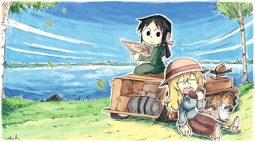 chito, yuuri, and nuko (shoujo shuumatsu ryokou) drawn by setz