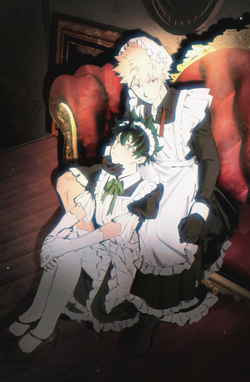 midoriya izuku and bakugou katsuki (boku no hero academia) drawn by homare04271