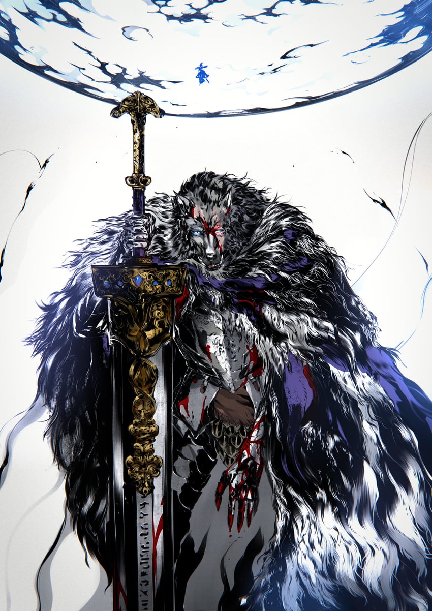 ranni the witch and blaidd the half-wolf (elden ring) drawn by kubaushi