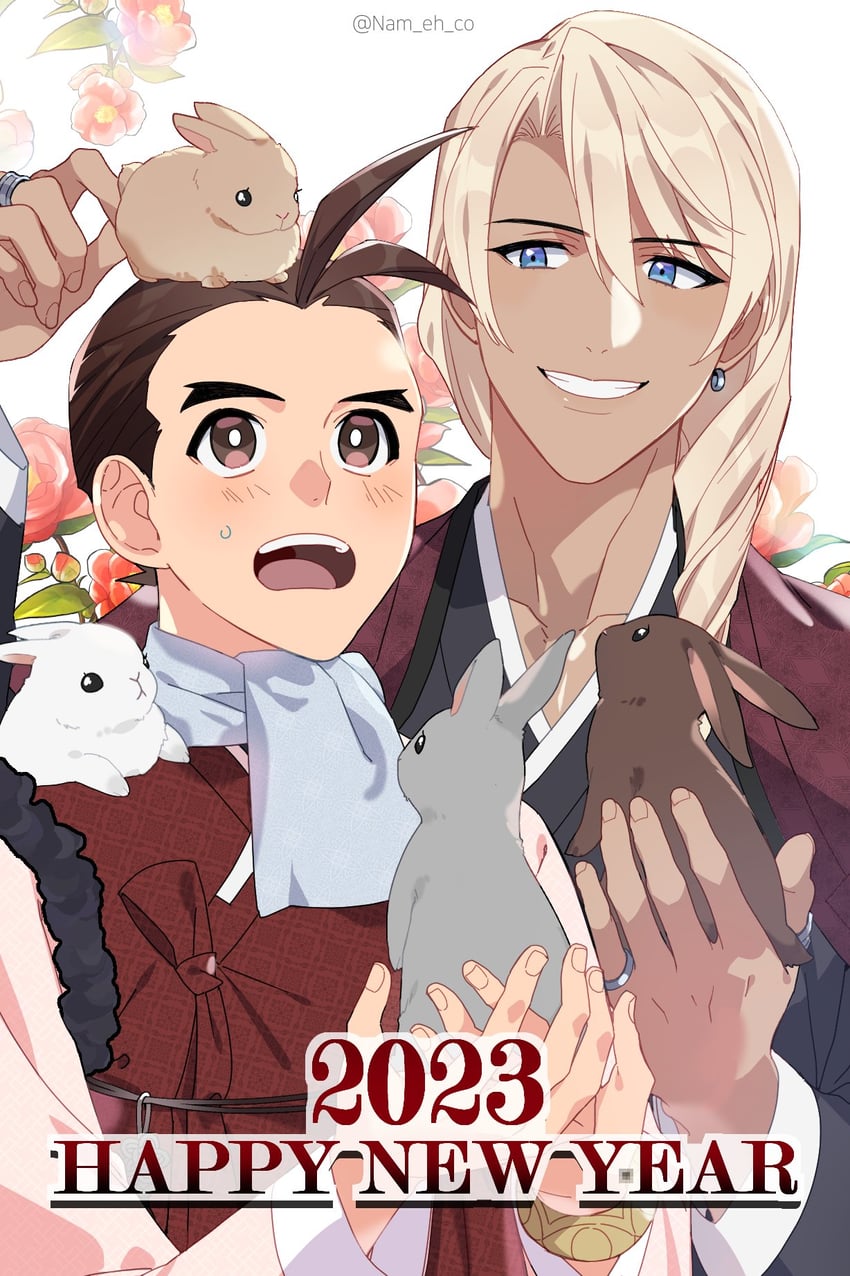 apollo justice and klavier gavin (ace attorney and 1 more) drawn by nam_eh_co